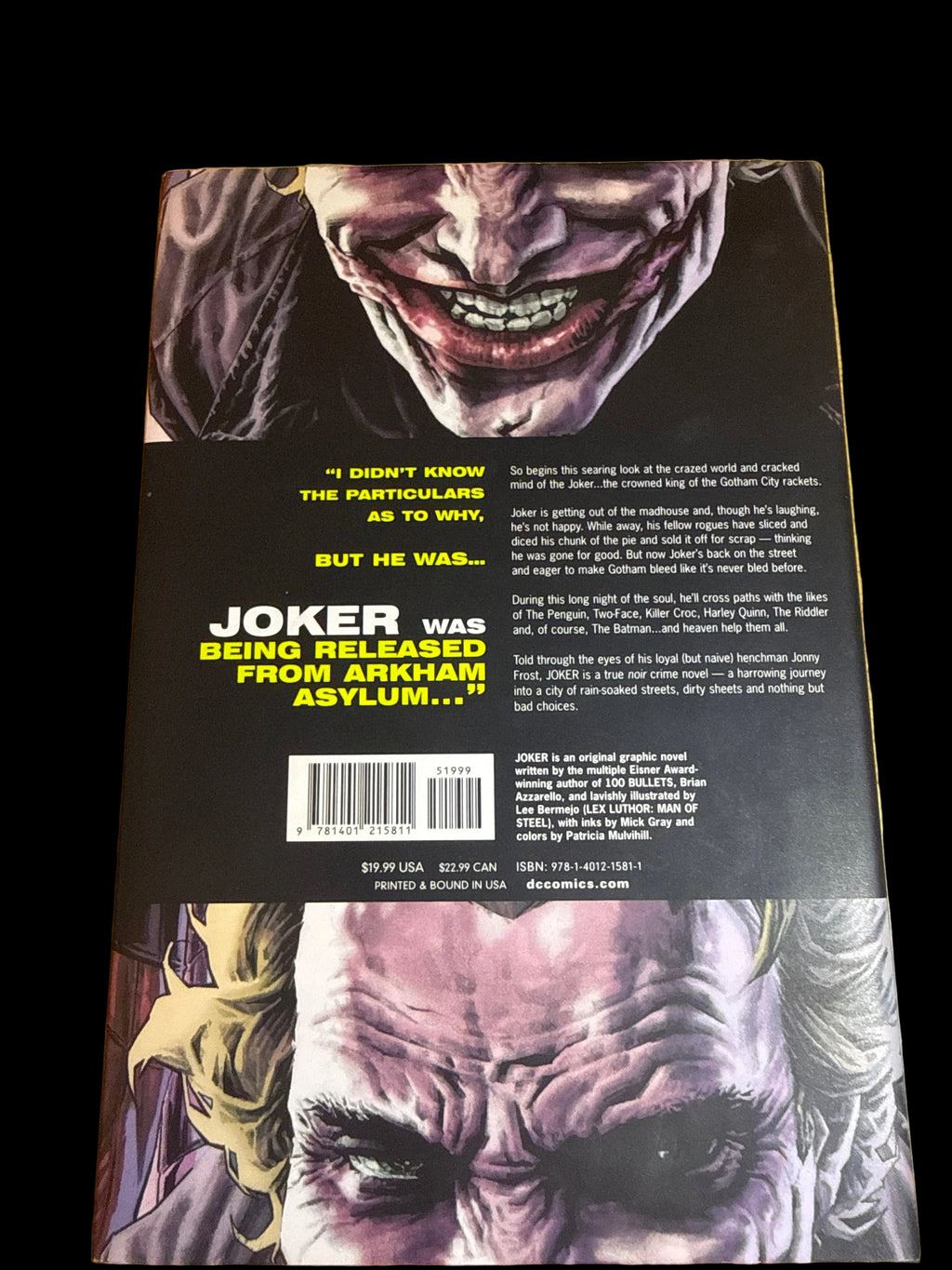 Joker by Brian Azzarello & Lee Bermejo - 2008 Hardcover